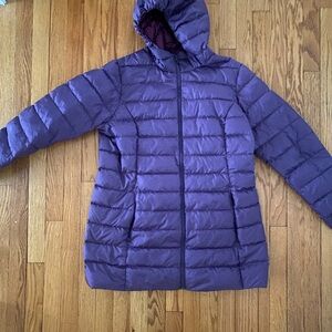 Eddie Bauer Women's Plum Purple Puffer Jacket